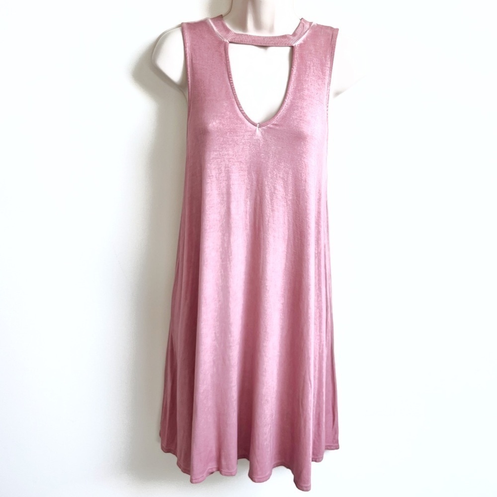 American Eagle pullover pink keyhole v neck tank dress xs
